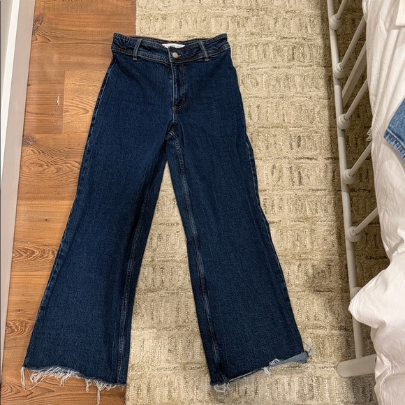 Mango Denim - Dark Wash Wide Leg Women's Jeans